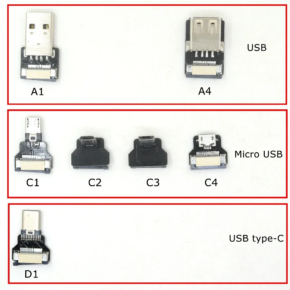 FPV монитор Стандартный usb type-C Супер Плоский гибкий FPC зарядный кабель USB 2,0 Женский USB-C Micro USB ленточный OTG кабель AV выход