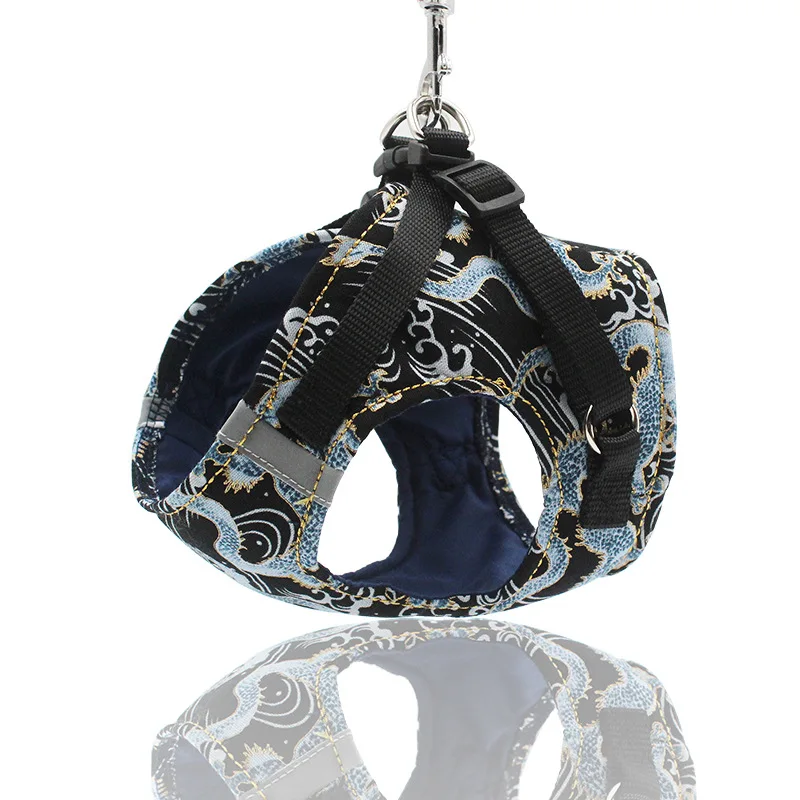 Комплект для маленьких собак поводок и с китайским принтом дракона домашних