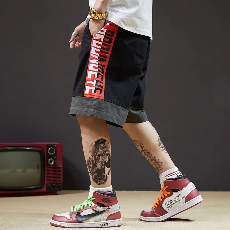Японские модные хип-хоп шорты для активного отдыха в стиле Харадзюку | Мужская