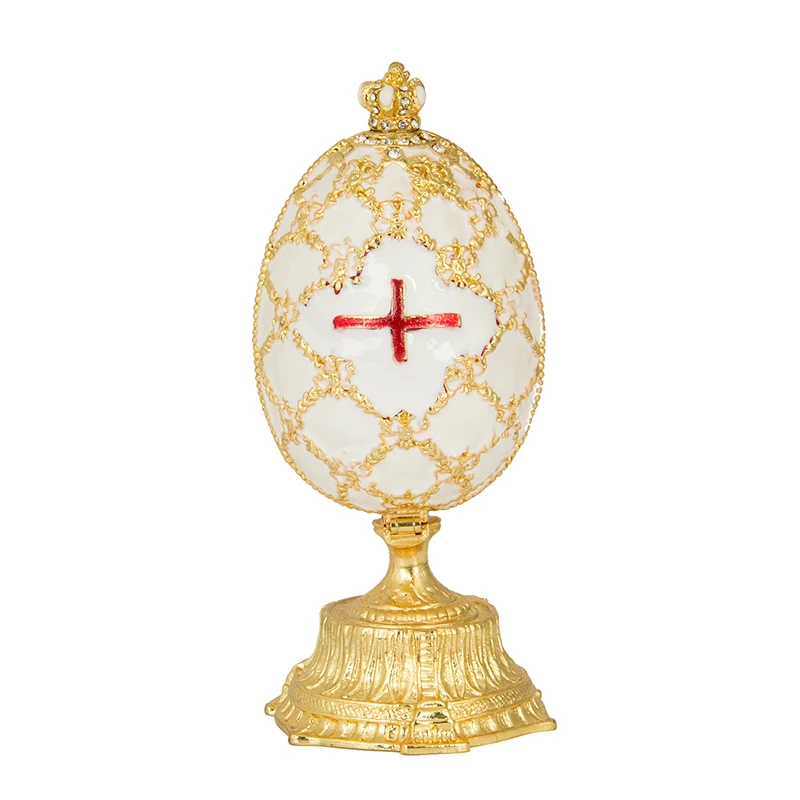 

FLETCHER Brand Exquisite White Russia Faberage Egg for Home Decoration