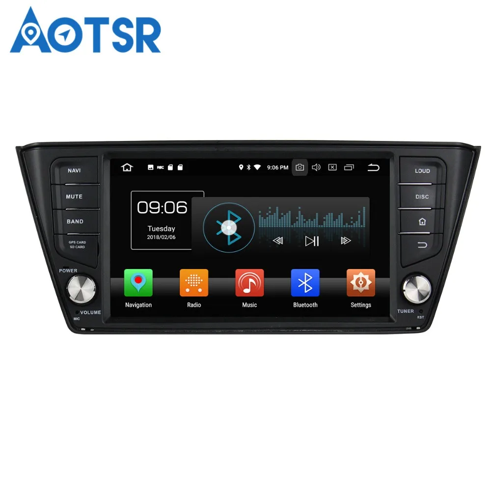Aotsr Android 7 1/2017 GPS навигатор Автомобильный без DVD плеера для Skoda Fabia 2015 мультимедийный