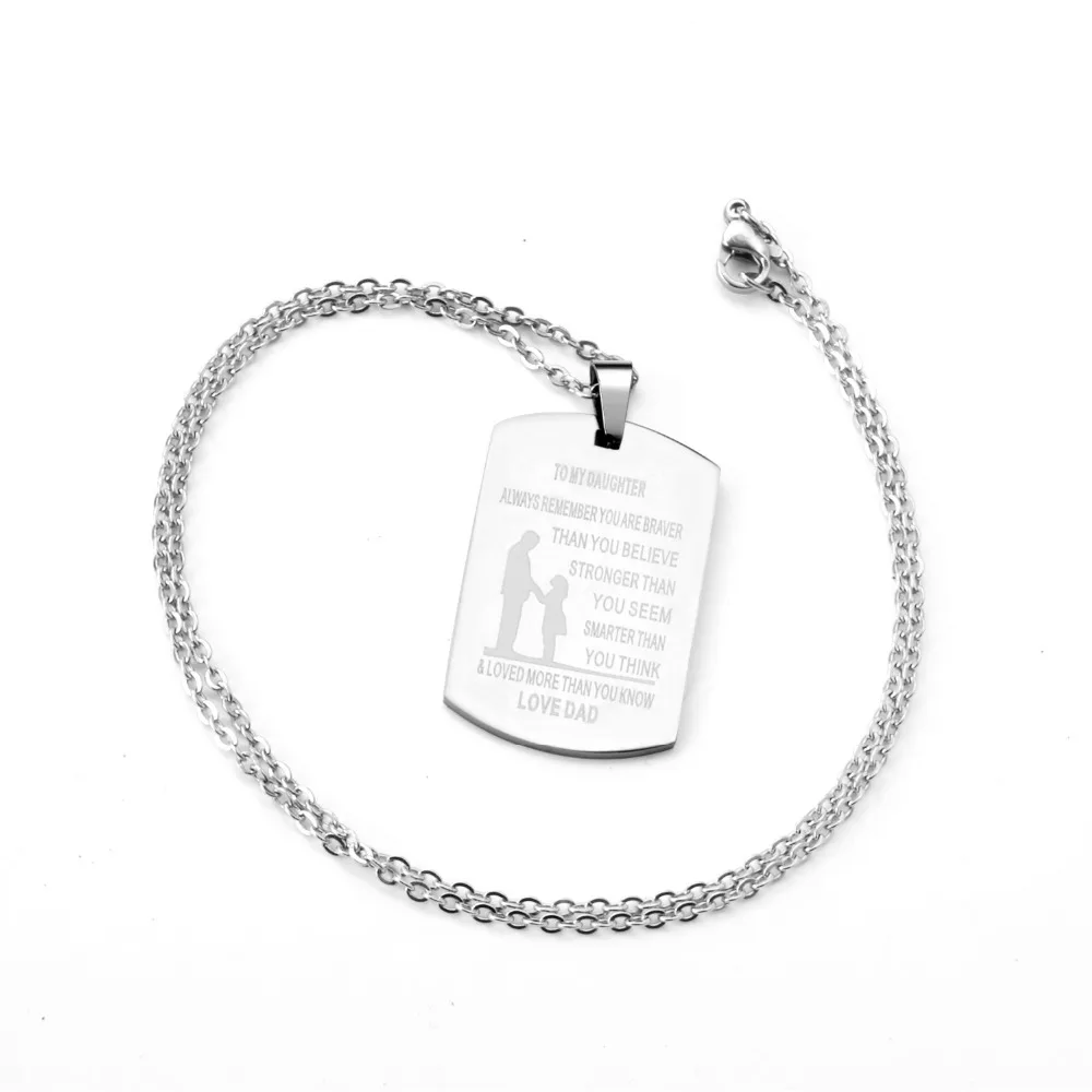 LUXUKISSKIDS 5 шт./лот 316L ожерелье из нержавеющей стали с гравировкой Bijoux женское модное