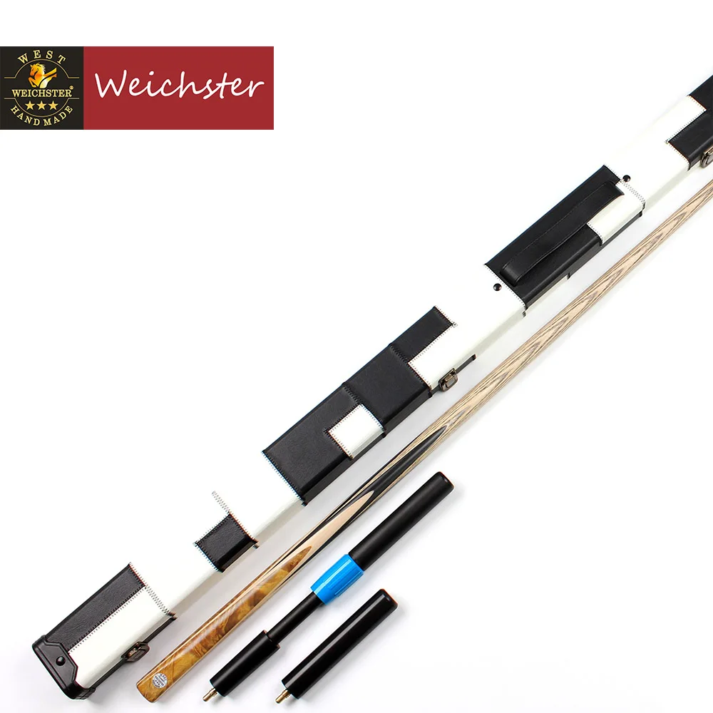 White n Black Weichster Golden Burr черное дерево один 1 шт ручной работы снукер английский бильярдный кий и чехол - Цвет: White n Black