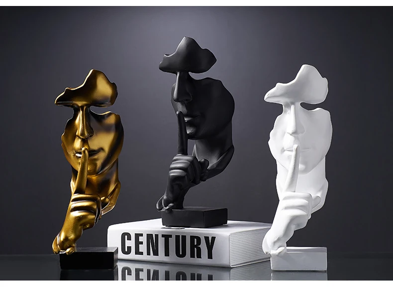 Creative Resin Hand-held Mask Abstract Character Decoration Living Room Wine Cabinet Art Model Desktop Home Decor