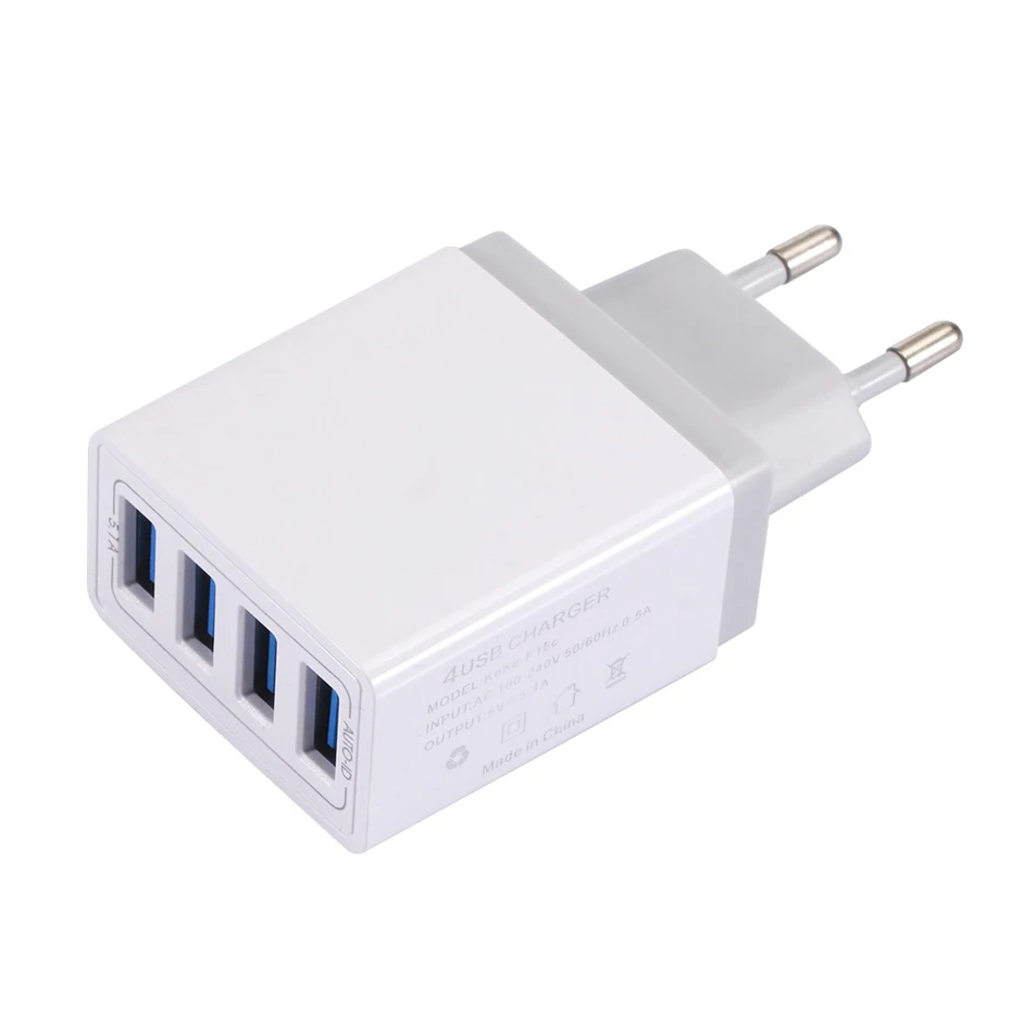 Несколько USB зарядное устройство 5.1A быстрое зарядное устройство s с кабелем Micro для huawei mate 20 P20 для iPhone samsung Xiaomi 4 порта USB зарядное устройство EU