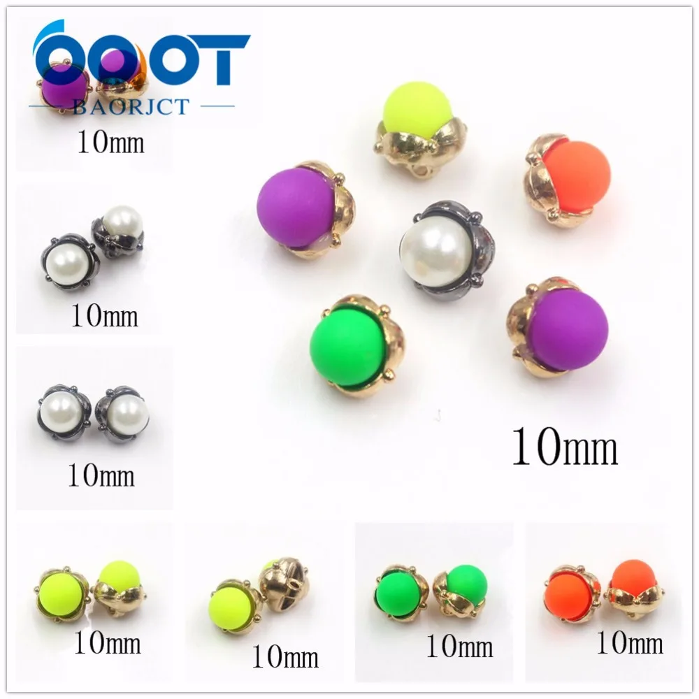 OOOT BAORJCT 178121 10pcs/Lot 10mm color flower buttons clothing accessories 5 colors DIY handmade material | Дом и сад