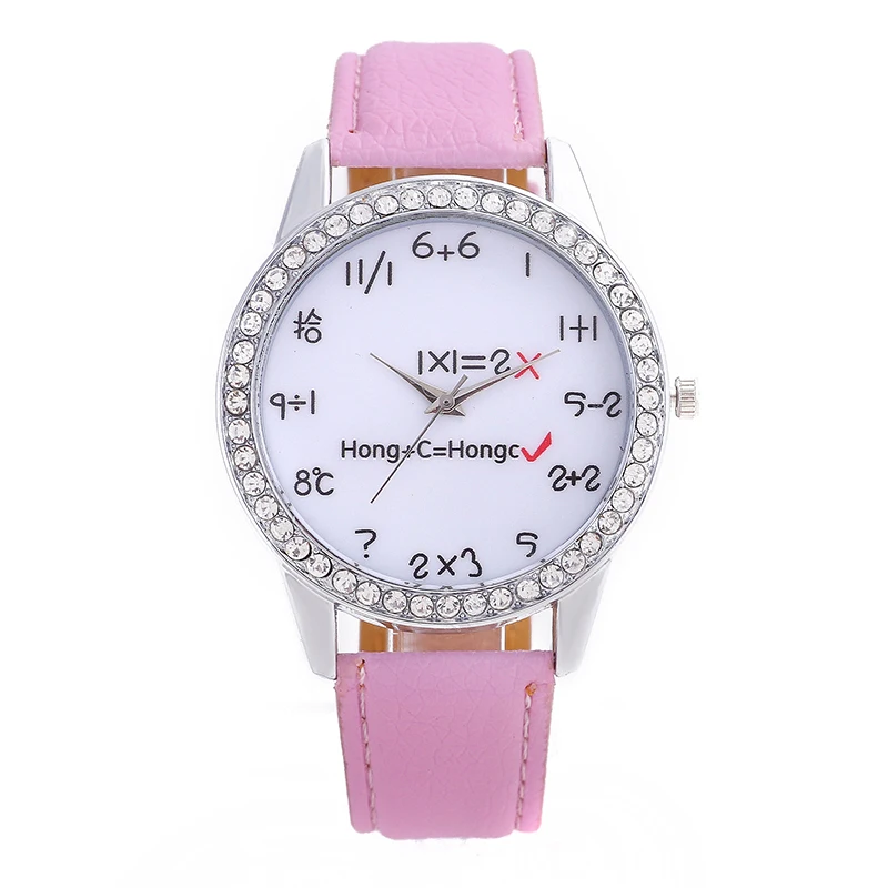 Модные женские часы для отдыха Брендовые кожаные бриллианты математическая