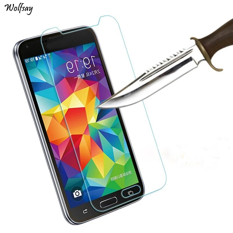 Для стекла Samsung Galaxy S5 Mini Закаленное стекло для Защита экрана пленка Wolfsay|glass for