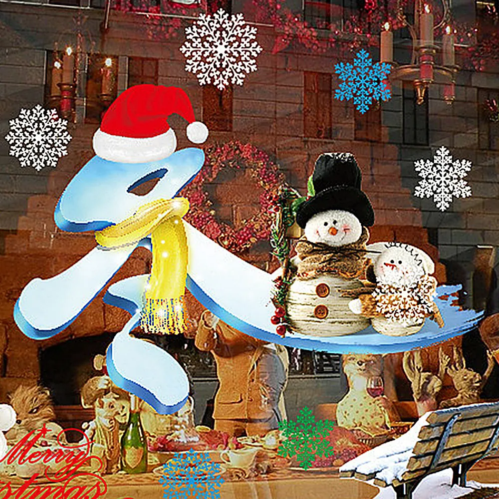Christmas Window Glass PVC Electrostatic Sticker New Year DIY Snow Town Stickers Film Home Decal Festival Decor Supplies | Дом и сад