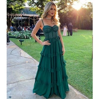 green chiffon prom dress spaghetti strap sweetheart sexy long corset long evening dress party gowns vestidos de fiesta