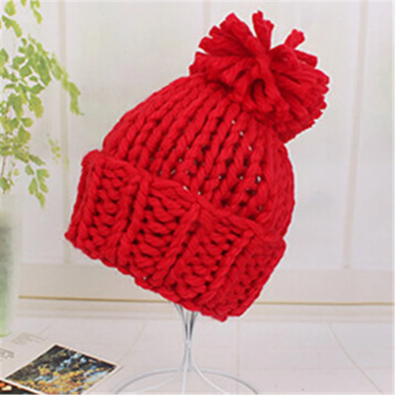Женская трикотажная шапка с помпоном 7 цветов|warm hat|hats for womenhats |