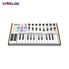 Новинка! WORLDE TUNA MINI ультра-портативный 25-клавишный USB MIDI контроллер клавиатуры 8 RGB триггерные подушки с подсветкой с 6,35 мм разъемом для педали