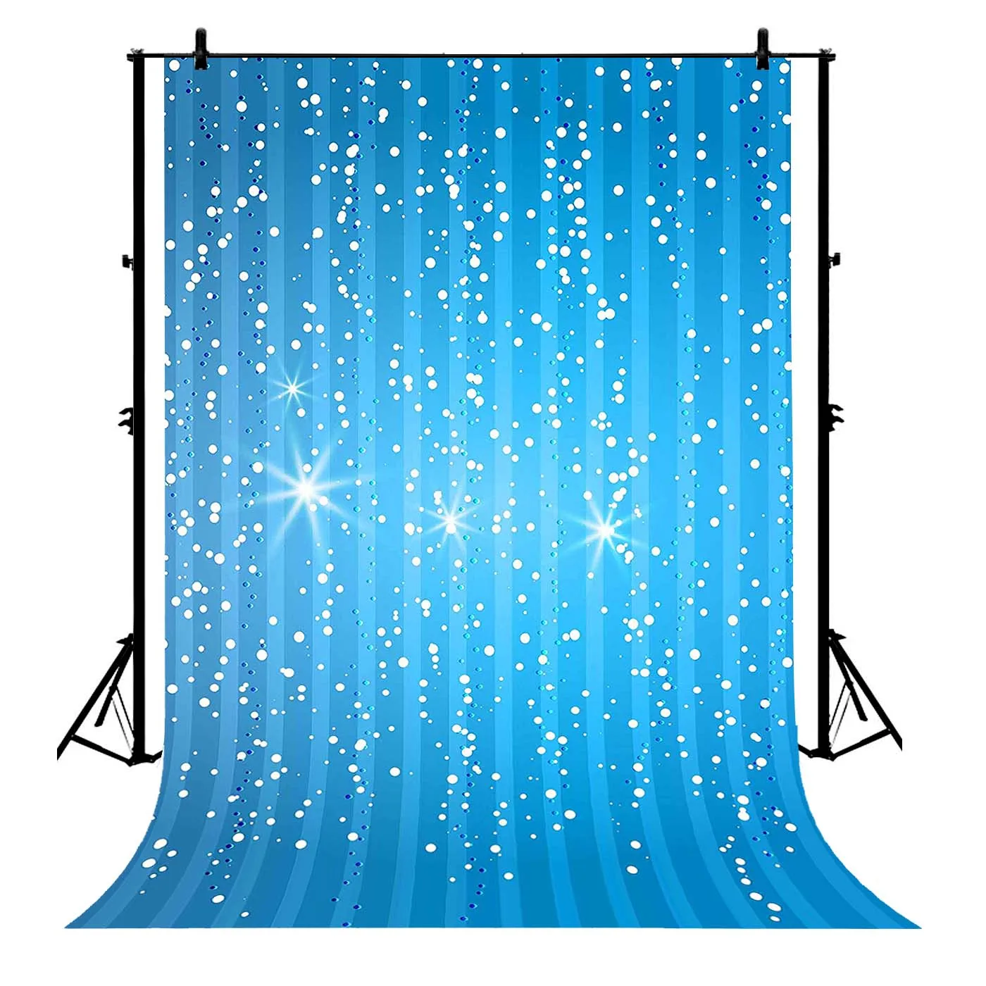5x7ft Shining White Polka Dot Glittering Blue Stripes Polyester Photo Background Portrait Backdrop | Электроника