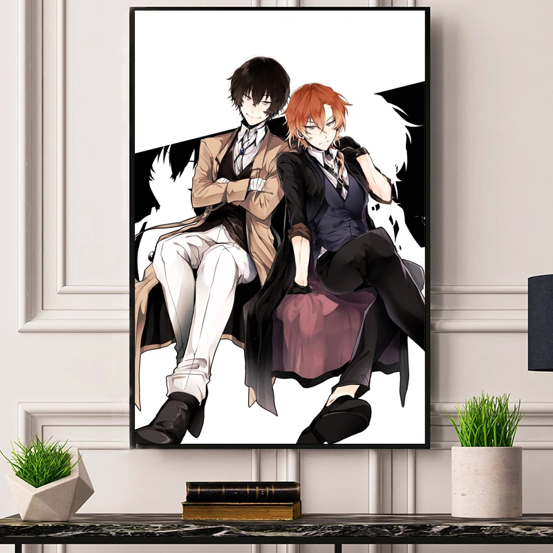 Dazai и Chuuya Bungou бродячие товары для собак масляная Картина на холсте печати плаката стены книги по искусству HD изображение гостиная домашний декор