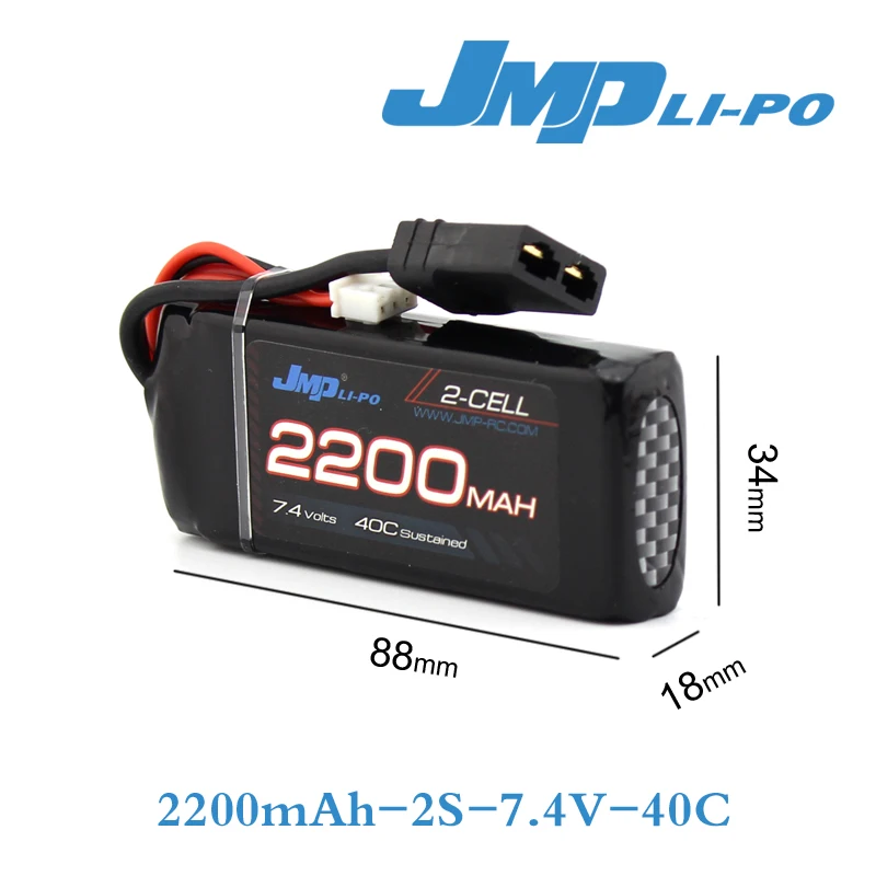 JMP Lipo батарея 2S 2200mAh 7 4 V аккумулятор 40C Аккумулятор для TRAXXAS 1/16 summit e revo slash|lipo battery|lipo