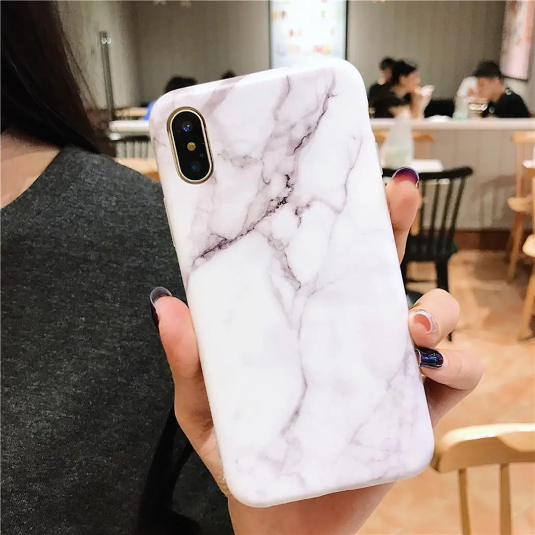 Мягкий чехол из ТПУ с мраморным лицевым покрытием для iPhone 6/6S 7/8 7 Plus/8 Plus X|Корпусы и