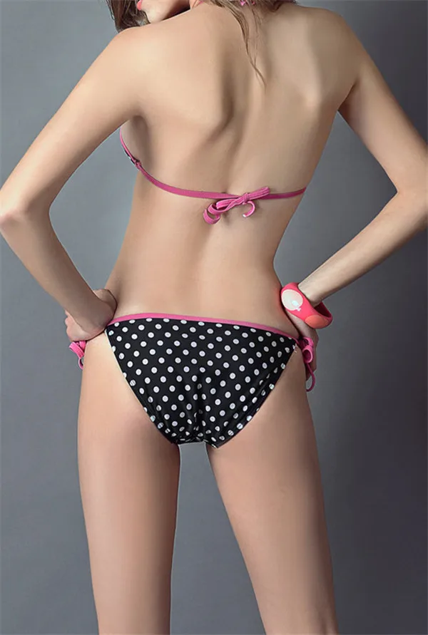 2015 SHIHUA bikini sets sweet lovely dot bandage bandeau crochet sexy swimsuit swimwear biquini beach bathing suit women pin up |