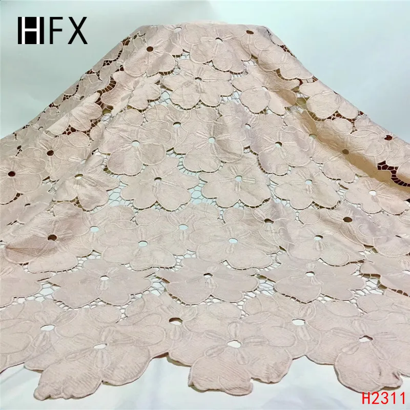 HFX нигерийское гипюровое кружево индийское водорастворимое 5 ярдов однотонное