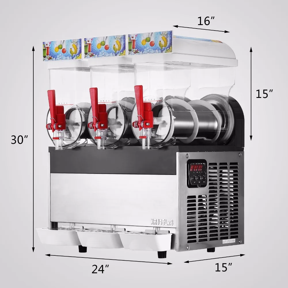 

Commercial Three Bowl 3 tank Slush Machine High Capacity Frozen Drink 15L*3