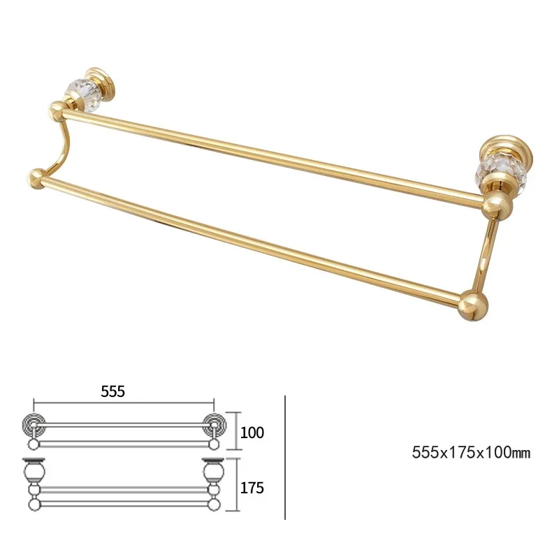 Роскошная золотая вешалка для полотенец из твердой латуни разных стилей