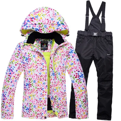 2016 Женщин Лыжная Куртка и Брюки Теплый Сноуборд Одежда Водонепроницаемый