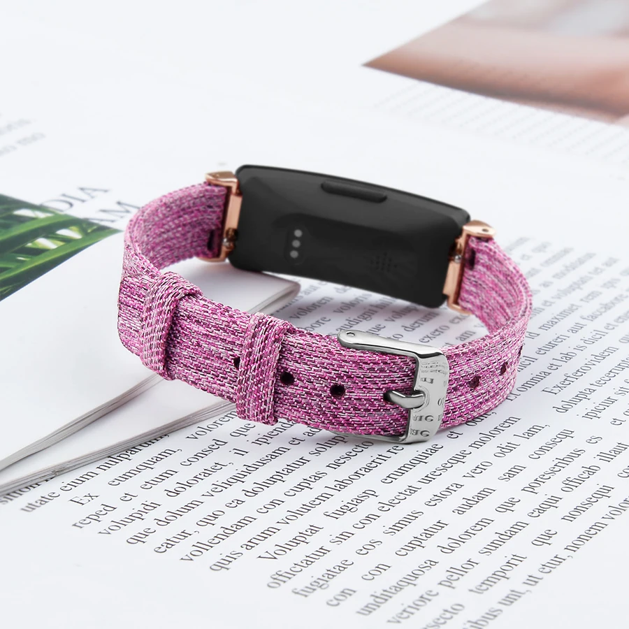Для Fitbit Inspire HR сменный нейлоновый тканый холщовый ремешок для Fitbit Inspire аксессуары для браслетов с металлическим адаптером