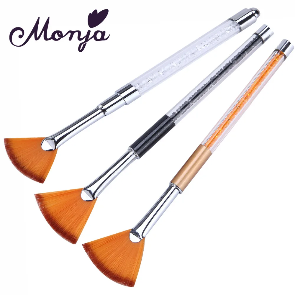 Маникюрный Инструмент Monja 3 цвета для дизайна ногтей в форме веера со стразами