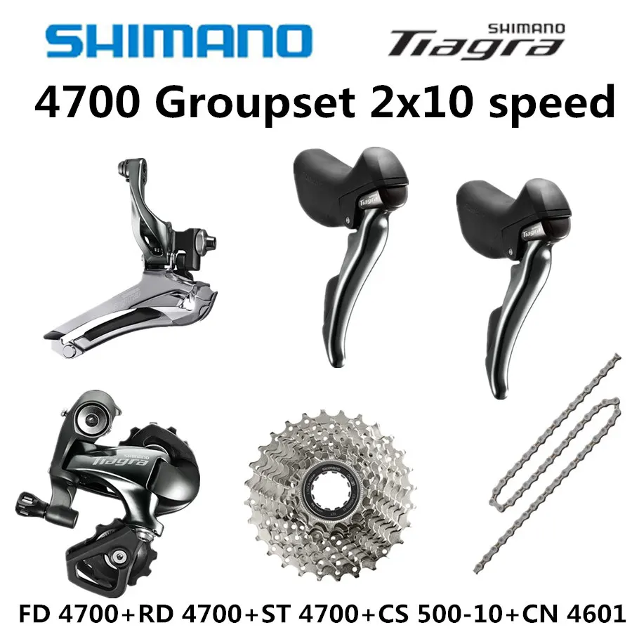 SHIMANO Tiagra 4700 группа 4700 переключатель дорожный велосипед 2x10 скорость ST+ RD+ FD+ CS+ CN 11-25 12-28 11-32T 4600 Новинка
