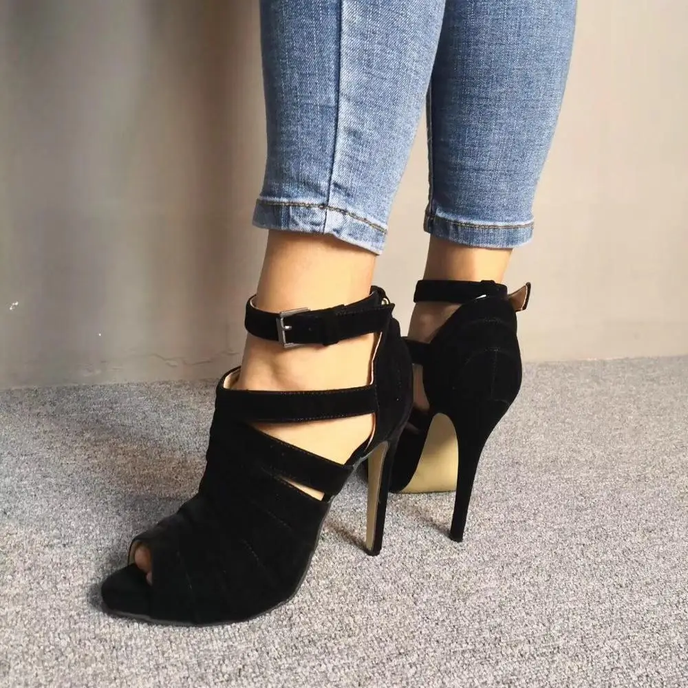 Женские босоножки Olomm на тонком высоком каблуке плиссированные сандалии с