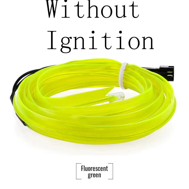 Fluorescent Green 1 м 12 В светодиодный автомобильный светильник, гибкая Автомобильная внутренняя декоративная атмосферная Проводная полоса, холодный светодиодный светильник, подходит для всех автомобилей постоянного тока 12 В - Испускаемый цвет: Fluorescent Green