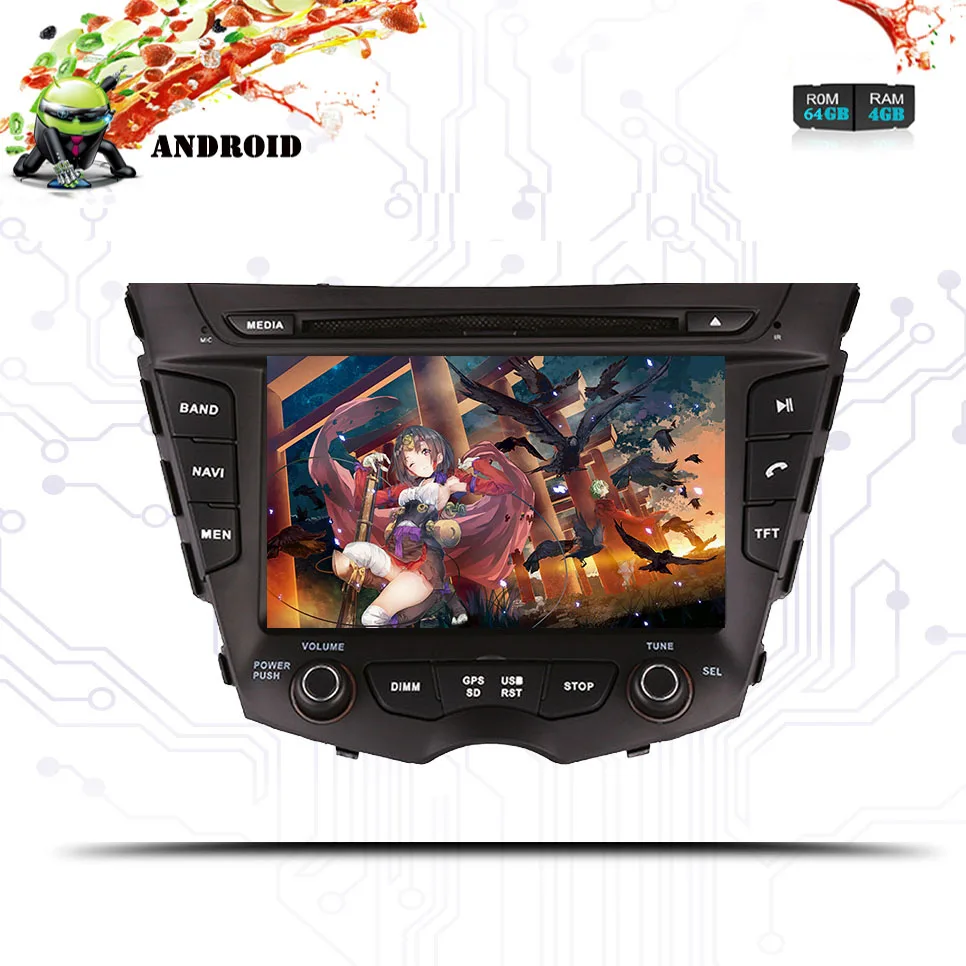 Android 9 0 Восьмиядерный PX5 4 Гб RAM 64 ROM подходит для Hyundai Veloster 2011 2016 автомобильный DVD