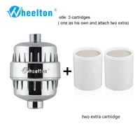 wheelton water filter purifier kdfcalcium sulfite shower bathing softener chlorine removal attach 2 extra filters