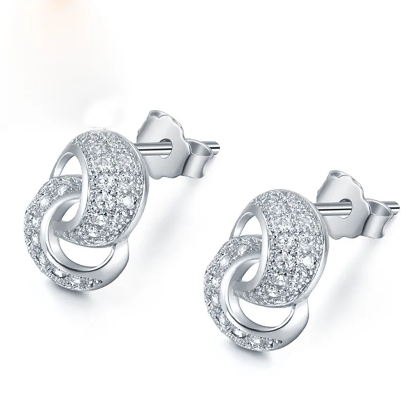 Женские серьги гвоздики в виде двух колец|circle stud earrings|stud earringsearring female |