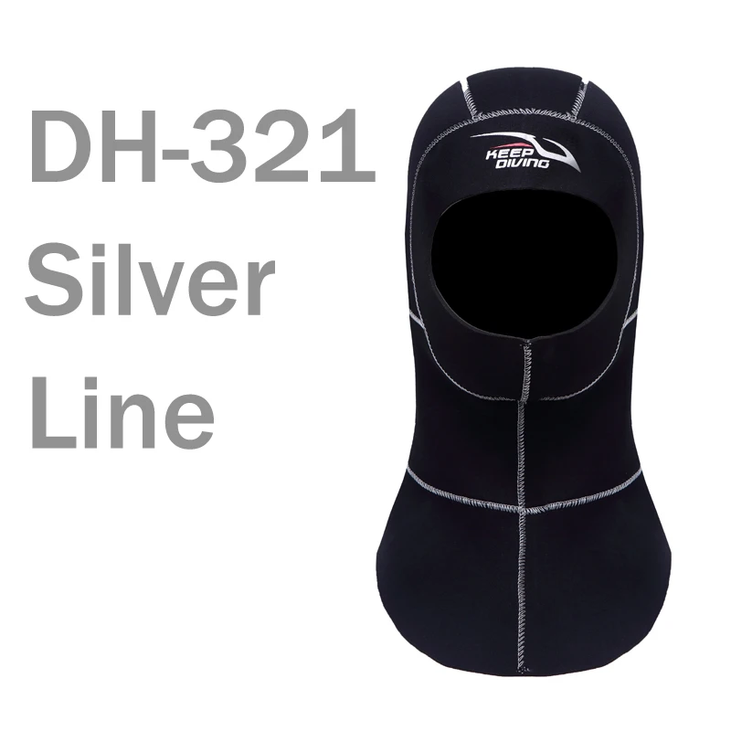 silver 3 мм неопреновый капюшон для подводного плавания с плечом, оборудование для подводного плавания, шапка, зимний теплый гидрокостюм для подводной охоты - Цвет: silver