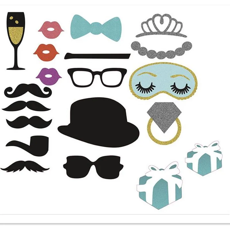 20 шт очки шляпы усы креативный фото стенд реквизит День рождения тема украшение