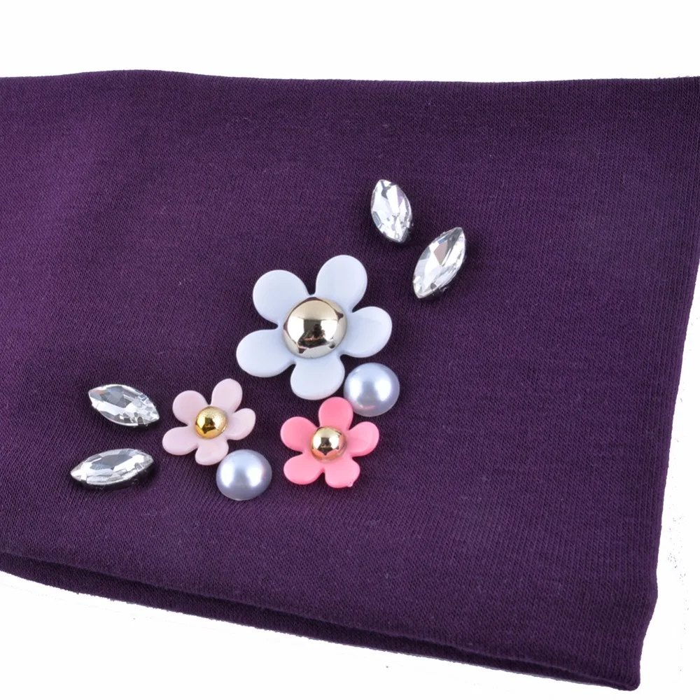 Модные стразы повязка на голову Женская Цветочная лента для волос однотонная