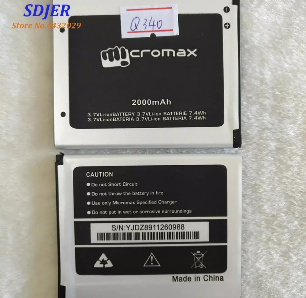 Высокое качество для Micromax Q340 мобильный телефон литиевая батарея 2000 мАч аккумулятор замена