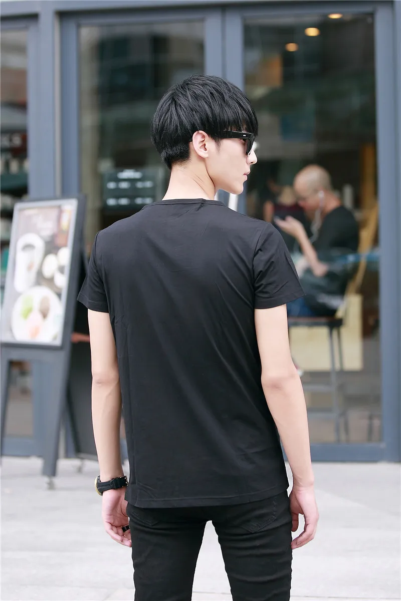 Мужская футболка с розовым черепом модная в стиле хип-хоп Корейском Новинка |