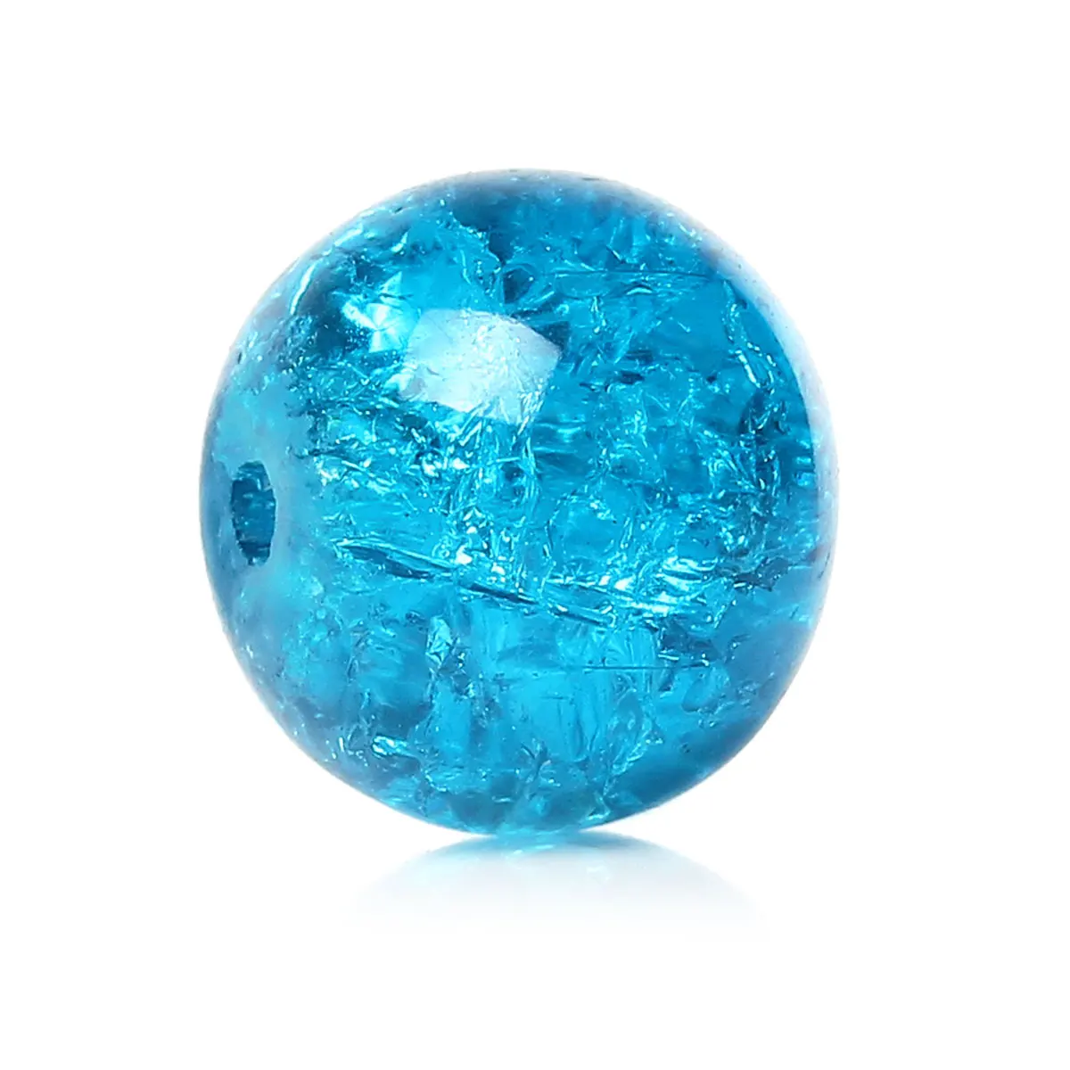 DoreenBeads 50 шт. круглые бусины из голубого стекла с трещинами 10 мм фурнитура|glass round