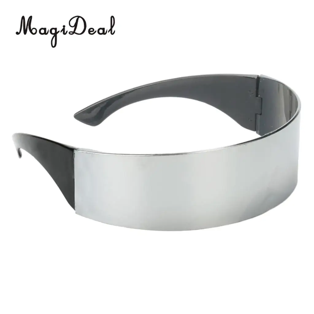Новинка MagiDeal футуристические очки робота солдата цвета металлик серебра космоса