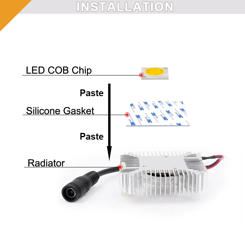 1 комплект высококачественный светодиодный радиатор с адаптером и вентилятором