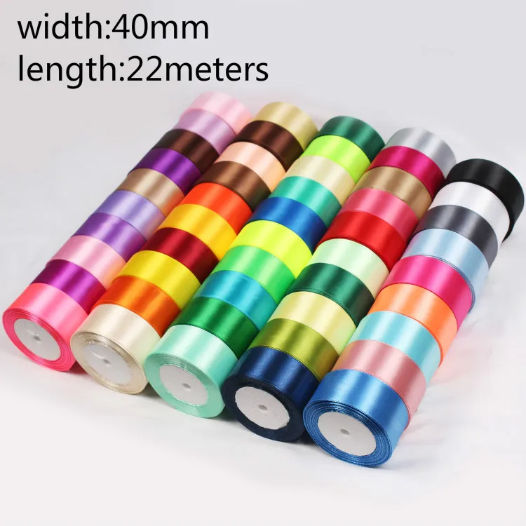 Горячая 40 мм Одиночная шелковая атласная лента для свадебной вечеринки