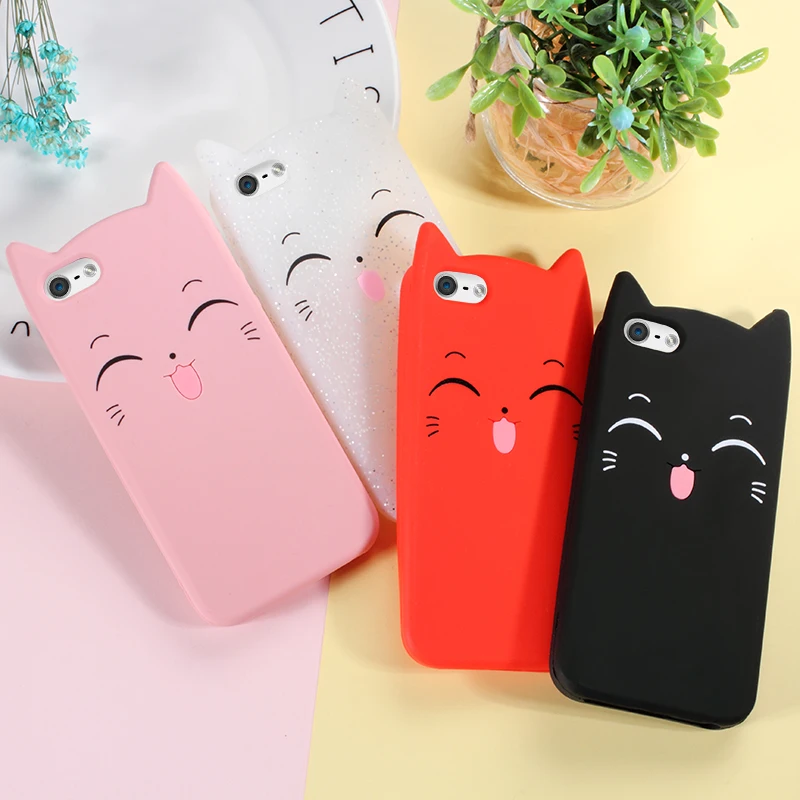 DULCII мягкий чехол для телефона iPhone 6 6S Plus 7 8 X 3D усы Кот силиконовый Коке крышка
