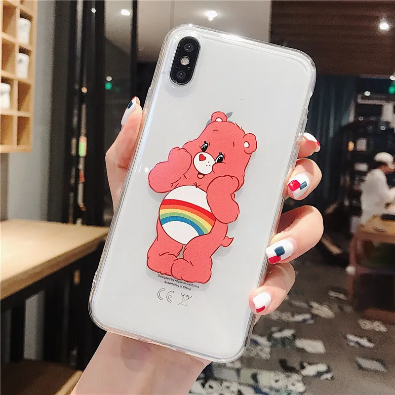 Мультфильм Care Bears Мягкий силиконовый чехол для iphone X XS MAX XR милый медведь Прозрачный чехол для телефона для iphone 6 6s 7 8plus кейс на заднюю панель