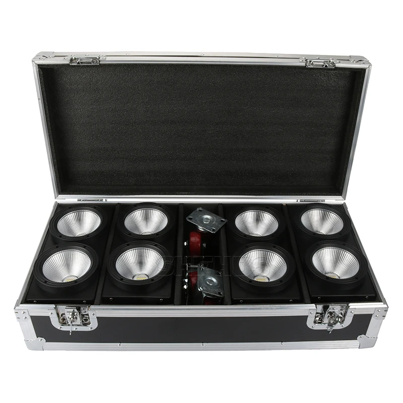 Кофр с 4 шт. 2 глаза 200 Вт светодиодный COB Blinder RGBWA+ UV 6в1 DMX512 сценический эффект освещения хорошо подходит для DJ дискотеки ночной клуб
