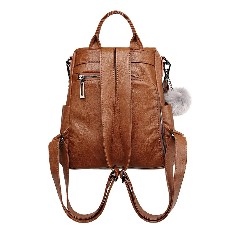 Женский рюкзак из натуральной кожи Вместительная дорожная сумка школьный ранец