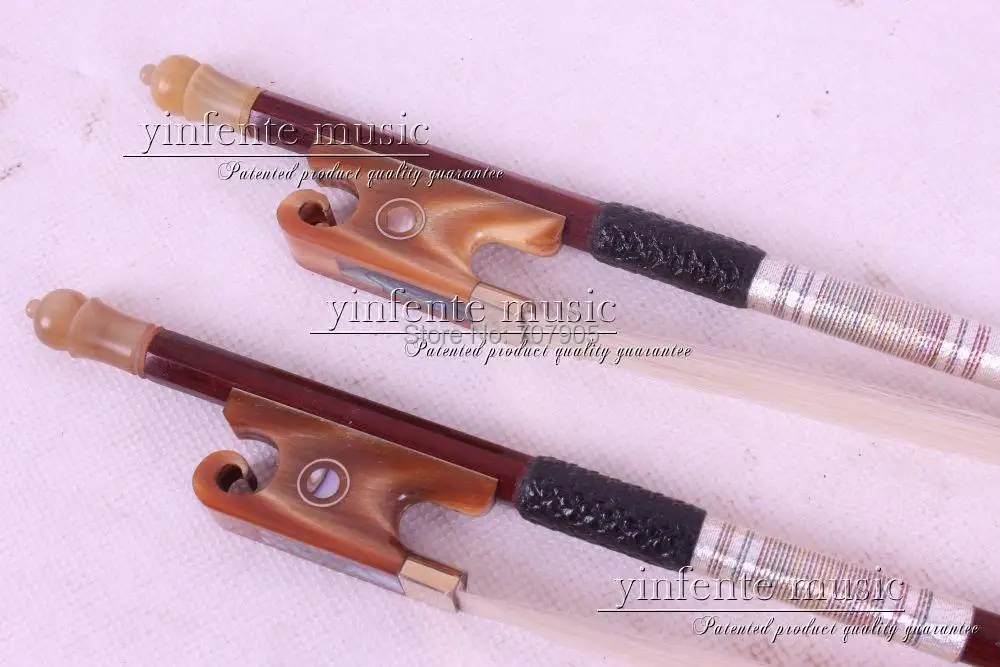 1 pcs  4/4  red  OX horn   f rog   Brazilwood Violin Bow  red  OX horn   f rog  Straight Pretty inlay Color #R- 32-1#