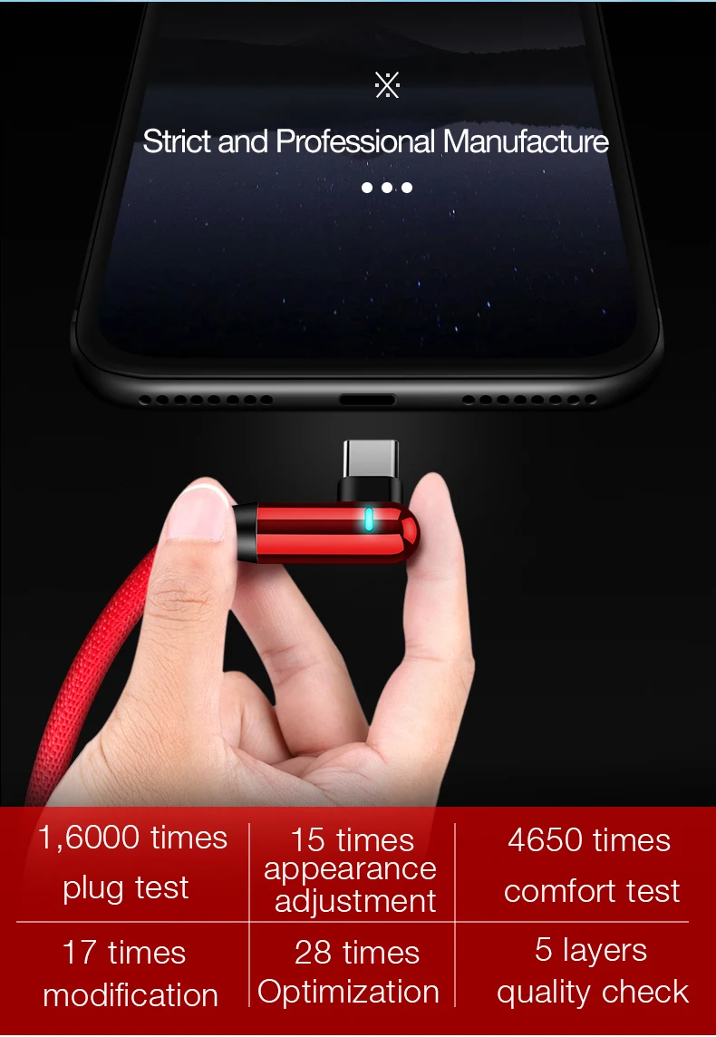 CAFELE 120 см светодиодный светильник type c USB кабель для зарядки samsung huawei xiaomi LG htc кабели для быстрой зарядки и синхронизации данных Поддержка type c
