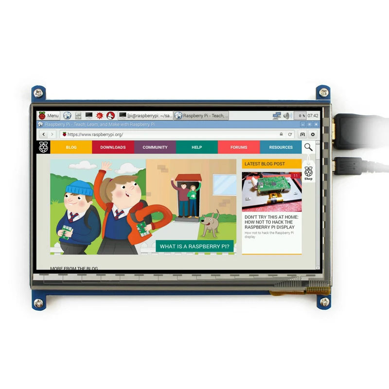 RPI 3 7-дюймовый HDMI ЖК-дисплей с акриловым чехлом 1024*600 емкостный сенсорный экран для