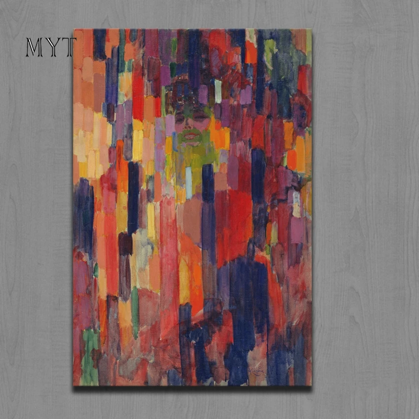 

MYT Handpainted Colour Stitching Modern Abstract Art Oil Painting Wall Art Canvas Painting Pictures for Living Room